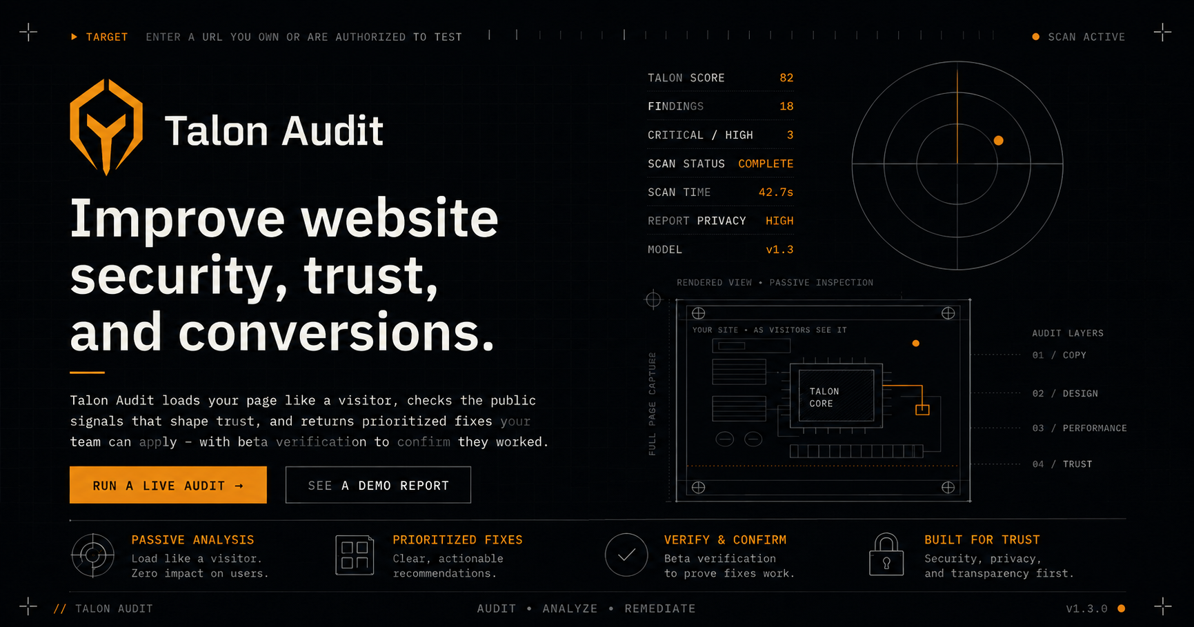 Talon Audit product preview